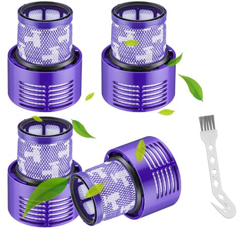 Filtro per Dyson V10 SV12, 4 Pezzi Lavabile per Dyson V10 SV12 Aspirapolvere Cyclone Series, Lavabile Cyclone Animal Absolute Total Clean Aspirapolvere Parti di Ricambio, Sostituisci # DY-969082-01
