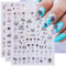12 Feuilles Stickers Ongles Été autocollant Ongle Marin, Coquillage et Étoile de Mer Nail Art Stickers, pour Femme DIY Ongles Décoration