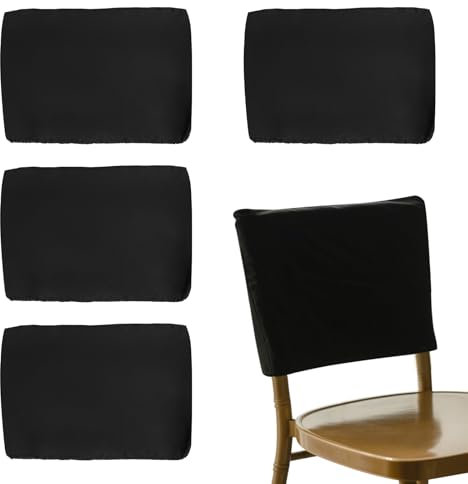 4pcs Kopf Kissenbezug Elastischer Polyester Rückenlehne Husse Stuhl Rückgehäuse Staubdichtes Stuhl Rückenschutz Stretch Abnehmbare Universal Stuhlhussen Rückenlehne für Esszimmer Hotel Home Office