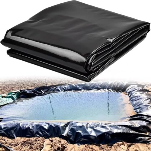Liner negro para estanque Revestimientos preformados para estanques | Membrana HDPE para estanques de jardín, fuentes, riachuelos, piscinas | Capa de base para estanques de 0,13 mm de grosor(3x5m)