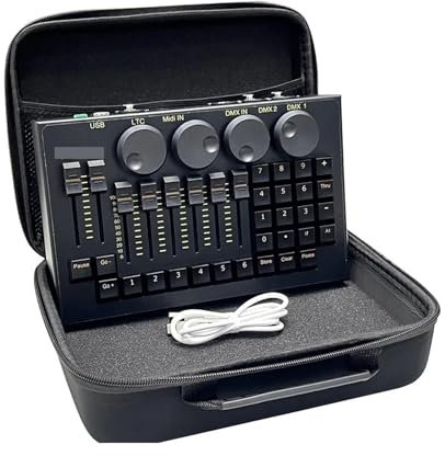 DMX Controller, MA2 Konsole Mini Command Wing Moving Head Bühnenlicht-Controller for Party Club Professionelle Ausrüstung Beleuchtungscontroller Professionelles DJ-Equipment(Black Command Wing)