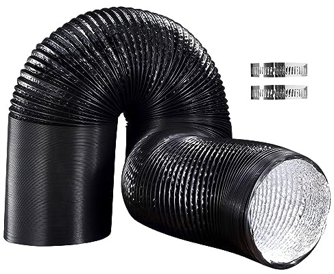 Abluftschlauch 150mm Abluftschlauch Adapter, Flexibel PVC Alurohr Lüftungsschlauch Schallgedämmter Wärmeisolierung Alu Flex-Schlauch Abluftrohr für Wäschetrockner, Abzugshaube, Klimaanlagen (100mm*4m)