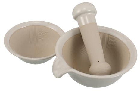 ULTECHNOVO Food Grinder Set Japanisches Design Keramik Babybrei Schüssel Mit Stampfer Stab Manuelle Herstellung Glatter Breie Für Kleinkinder Fütterung