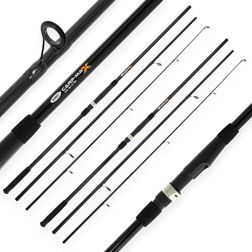 2 x NGT Carp Max 12ft 3pc Carp Rod 2.75lb Test Curve Fishing Tackle Black