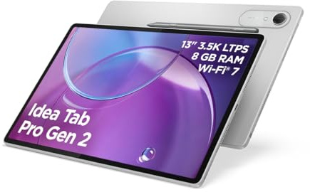Lenovo Idea Tab Pro Gen 2 con Google Gemini - Tablet 13 | 3.5K 144Hz IPS, 8GB RAM, 256GB, WiFi 7, Tab Pen Plus Inclusa, Snapdragon 8s Gen4, Android 16,ideale per Studio e Multitasking
