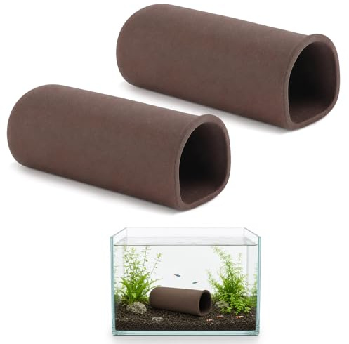 ugescdbi 2 Stück Aquaristik Catfish Cave,Aquarium Höhle,Welshöhle Aquarium, | Brut- Und Versteckhöhle Aus Gebranntem Ton Für Welse, Für Garnelen Fischlaiche Welse Ornament Und Zucht ( 4 × 11 Cm)