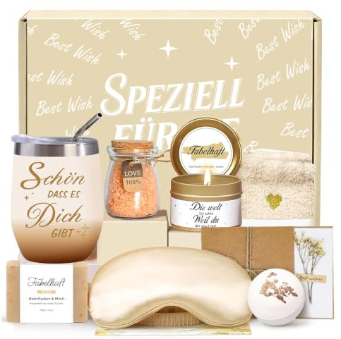 Personalisierte Geschenke für Frauen, Schön Dass Es Dich Gibt Geschenkset | Geschenk Beste Freundin Geburtstag, Wellness Dankeschön Geschenke für Hebamme, Mama, Schwester, Kollegin, Oma