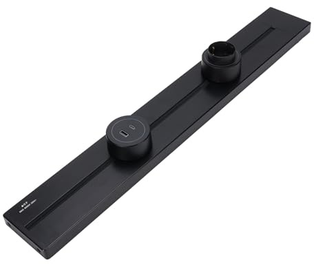 YDuupxe Prise Murale Mobile sur Rail 600 Mm 32 A 8 000 W en Alliage D'aluminium avec Adaptateurs Amovibles Indicateur LED pour Cuisine, Salon, Bureau (2 Prises EU AC250V 16A + 1xUSB DC 5V3A 9V2A)