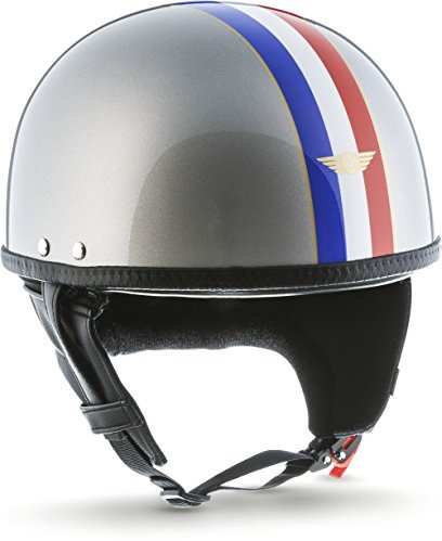 Moto Helmets® D22 „France Titan“ · Brain-Cap · Halbschale Jet-Helm Motorrad-Helm Bobber · Fiberglas Schnellverschluss SlimShell Tasche M (57-58cm)