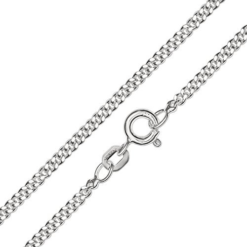 CLEVER SCHMUCK Silberne Panzerkette 42 cm und 1,7 mm breit STERLING SILBER 925 für Kinder, Jugendliche oder Damen, Männer in Geschenkfaltbox