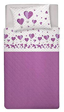 PENSIERI DELICATI Completo Letto Singolo 100% Cotone, Completo Lenzuola Singolo 90x200 Comprensivo di Lenzuolo Sotto, Lenzuolo Sopra e 1 Federa a Sacchetto, Made in Italy, Fantasia Mongolfiera Rosa