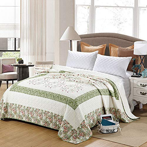 100% Coton Couvre-lit Matelassé Boutis De Haute Qualité Patchwork Brodé Couette Housse De Lit Doux Climatiseur Couverture Draps De Lit 230 * 230cm Facile à Nettoyer