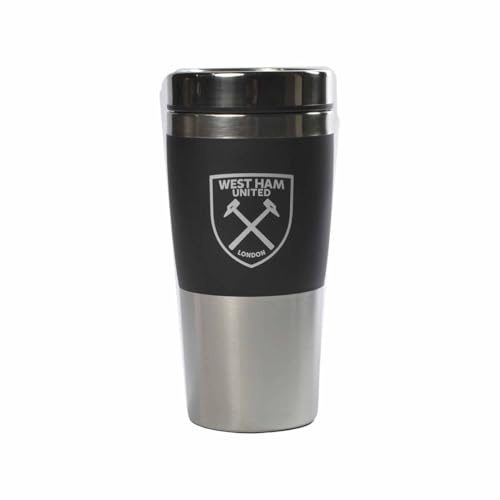 West Ham United F.C. Badge, Black/Stainless Steel