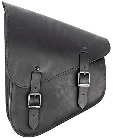 Ledrie Schwingentasche Links 1 Stück aus Leder schwarz B=27,5xT=13,5xH=37cm 11 Liter für Harley Davidson Softail bis 2017/ Suzuki/kompatibel für Yamaha (1 Stück)