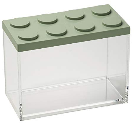 OMADA Contenitore per Alimenti Rettangolare da 2L e Coperchio Mattoncino | Barattolo Rettangolare 20x10x H15,5 cm, Contenitore Trasparente, Ideale per Dispensa, Collezione Brickstore