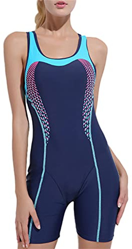 ORANDESIGNE Damen Kurz Neoprenanzug Kurzarm One Piece Frontreißverschluss Schwimmanzug zum Tauchen Schnorcheln Surfen Schwimmen Anzug Badeanzug