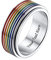 PROSTEEL Homosexuell Drehring für Damen Herren Edelstahl personalisiert Bandring in Größe 57 LGBTQ Gay & Lesbian Spinner Ring Verlobung Hochzeit Ring Modeschmuck Accessoire