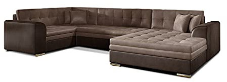 All4All Ecksofa Moritz mit Schlaffunktion Polstersofa Sofa Wohnlandschaft Eckcouch Couch Möbel Links Rechts 23 (Monolith09+Monolith29, Rechts)