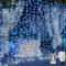 CORST 2M x 2M Curtain Light Mains Powered, Backdrop Window Curtain Light Hanging Backdrop Fairy Lights Plug in Linkable,204 LED,Remote for Room Indoor Gazebo Decor(Blue+White)