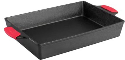 Lodge - Plat à four en fonte naturelle - 4L - 33x22x6cm - Lasagnes, gratins, gateaux - Rectangulaire - Tous feux - Made in USA