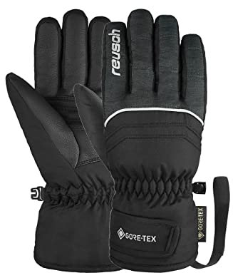 Reusch Kinder Teddy Gore-tex Wind-und Wasserdicht Warme Skihandschuhe Sporthandschuhe Schneehandschuhe Zum Schlittenfahren Winter-Handschuhe,Schwarz/Schwarz Melange,5.5