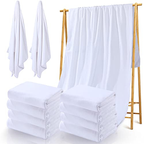 Breling Pieces Sublimations-Badetuch, blanko, Mikrofaser, Polyester, dickes Handtuch, saugfähig, weißes Handtuch für Sublimation, DIY, Zuhause, Badezimmer, Strand, 152 x 68 cm