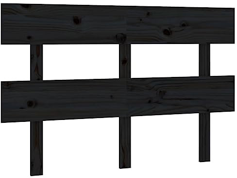vidaXL Kopfteil Betthaupt Bettkopfteil für Bett Bettgestell Bettrahmen Holzbett Massivholzbett Schlafzimmer Schwarz 144x3x81cm Massivholz Kiefer