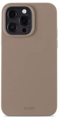 holdit Silikonhülle iPhone 13 Pro (6,1”) - 0,8mm Ultra dünn Handyhülle Silikon - Trendy Slim Silicone case mit Voller Schutz (erhöhte Kante für Kameraschutz) - Mocha Brown