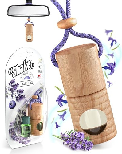 SHAKE Auto Duft (4 x 4,5ml) • Natürlicher Lufterfrischer Auto • Parfüm Aufhänger mit ätherischen Ölen • Diffuser Auto Innenraum • Air Refresher: Lavendel