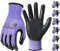 Manusage Guanti da lavoro di sicurezza, senza cuciture, a maglia, in nylon, con rivestimento in microschiuma, per uomo e donna, con impugnatura rigida a maglia, utensili e casa (taglia XL, viola,