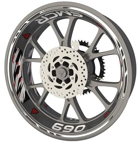 Felgenrandaufkleber für Motorrad KTM 690 SMC R Premium Qualität (Aufkleber für 2 Felgen) (weiß)