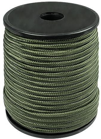 Black Snake Paracord Camping Seil allzweck Tau auf Rolle Verschiedene Stärken und Längen Fallschirmleine - Oliv - 7mm/50m
