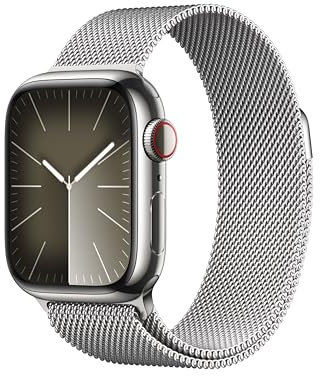 Apple Watch Series 9 (GPS + Cellular) - Caja de Acero Inoxidable en Plata de 41 mm - Pulsera Milanese Loop en Plata