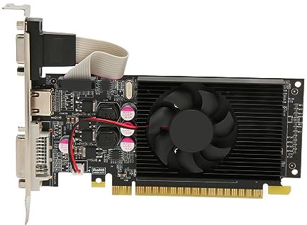 Carte Graphique DDR3, 512 Mo GT210 64 Bits DDR3 DisplayPort, Prise en Charge à Faible Bruit, Interface Multimédia HD DVI VGA avec Ventilateur de Refroidissement pour Ordinateur