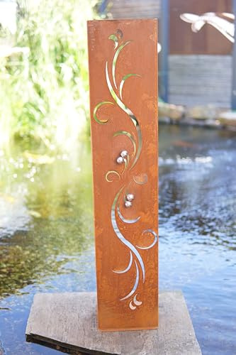 JH-Metalldesign Gartenschild Barocco Roststecker Aufsteller Stele Edelrost Rost Gartendeko