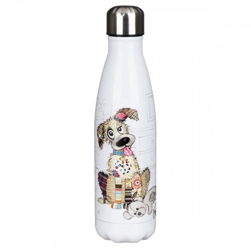 Lesser & Pavey 500ml Stainless Steel Water Bottle | Eco Friendly Stainless Steel Bottle with Lid & Carry Handle | Murphy Mutt Stainless Steel Bottles for Office, Sports or On The Go - Bug Art