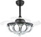 Luz de Techo y Ventilador Ventilador De Techo De Cristal 4 Aspas Retráctiles Araña LED Remota 3 Cambios De Color 6 Velocidades Ventilador De Techo Iluminación De Luz Lmparas con Ventilador de Techo