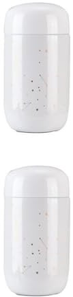 susiodeu 2 Juegos de Taza de café con aislamiento de cielo estrellado de 200ml, termo de acero inoxidable, botella de agua portátil para interiores y exteriores, bebida blanca, Blanco 2Conjunto