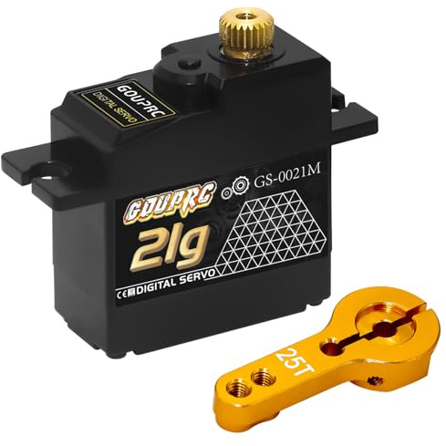 GOUP RC Micro servo numérique en métal 21 G avec Bras servo 25T pour 1/14 1/16 1/18 RC Crawler Car Upgrade Servo Parts Model Boat Avion Robot (1 pièce)