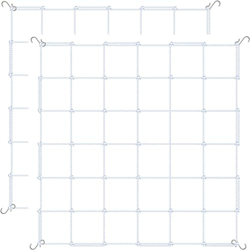 Simple Deluxe Lot de 2 Filets de Treillis élastiques pour Plantes grimpantes de 10,2 x 1,2 m, avec Crochets, Support hydroponique Flexible pour Tente de Culture, Jardinage, Plantes grimpantes, Blanc