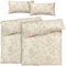 Pure Label Blumen Bettwäsche 4teilig 135x200 cm mit einem 2er Set Kissenbezüge 40x80 cm - Traumhaft weiches Bettwäsche-Sets 135 x 200 cm in Creme aus 100% Baumwolle mit YKK Reißverschluss