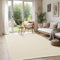 the carpet Deluxe Wool Handgewebter Wollteppich im natürlichen skandinavischen Boho-Look, Handarbeit für einen einzigartigen Stil, Creme, 200 x 290 cm