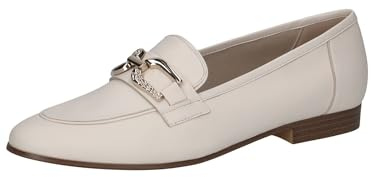 CAPRICE Damen Slipper aus Leder mit Blockabsatz, Cremefarben (Offwhite Nappa), 41 EU