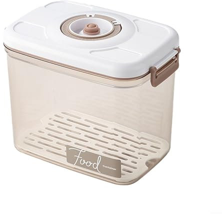 Hasaller Récipient de conservation alimentaire sous vide avec pompe à vide pour réfrigérateur avec plaque de vidange amovible - Boîte de rangement hermétique pour fruits, légumes, pain, collations (C)