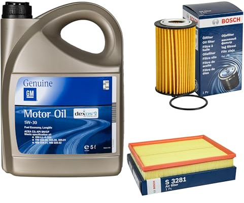 Inspektionspaket Wartungspaket Filterset mit 5L Motoröl 5W-30 Dexos2, Ölfilter, Luftfilter