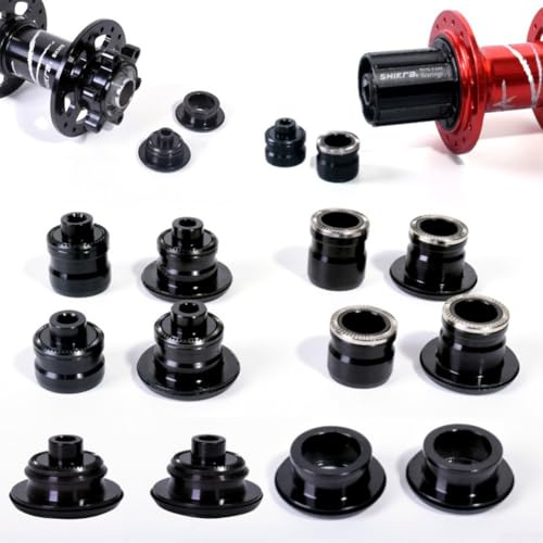 Thru Axle Converter End Cap, Quick Release Adapter for Bike Hub, Aluminum Alloy, Black Color, M9 to 15MM front, M10 to 12mm rear (12 * 142mm)