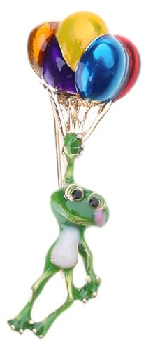 Broche montgolfière grenouille tendance et amusante en forme de montgolfière