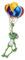 Broche montgolfière grenouille tendance et amusante en forme de montgolfière