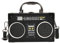 Jieddey Retro Handtasche Damen,Umhängetasche Kassette Schräge Schultertasche Radio Handtasche Tasche Kassetten Schultertasche für 80er 90er Jahre Disco Party Dekoration - Schwarz