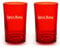 2 Stück Original Captain Morgen Longdrink Cocktail Gläser Likör Gläser-Set mit Captain Morgen Schriftzug, Glas, 0,34l rot